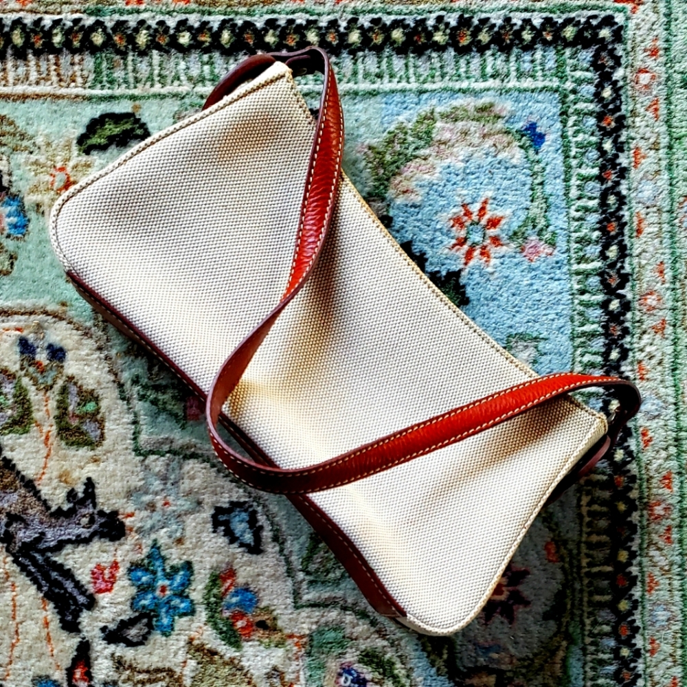 COLE HAAN Mini Handbag Purse Leather Trim - GVC